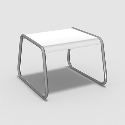 Table basse Sweet L 60 x P 63 cm - plateau laqu blanc structure gris aluminium