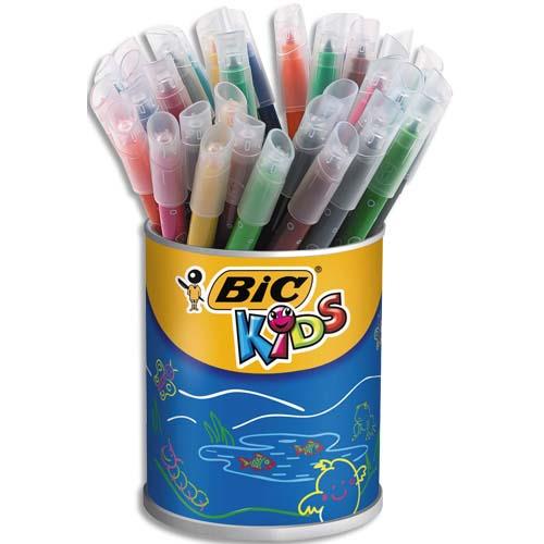 Pot de 36 feutres de coloriage Bic Kids Couleur - pointe moyenne - coloris assortis