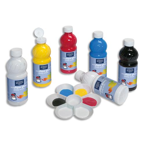 Acrylique  brillante - Assortiment de 6 flacons de  500ml - Glossy Color& Co - couleurs assorties
