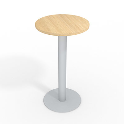 Mange debout Bali hauteur 106 cm - plateau rond 60 cm ch�ne clair - pi�tement rond gris alu