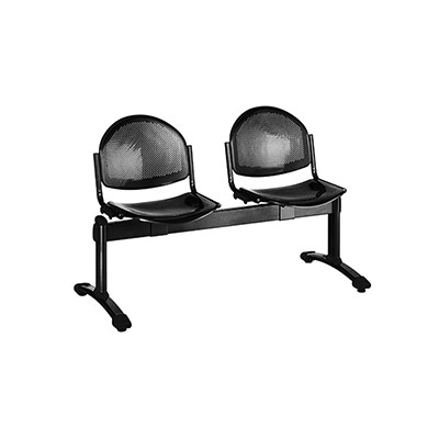 Poutre d'accueil mtallique Sosi 2 places - noir