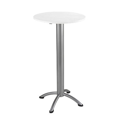 Mange debout rond gamme Tic - diam 60 x h 110 cm - plateau blanc neige - finition aluminium