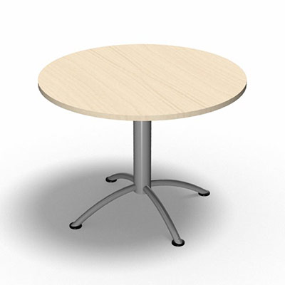 Table ronde gamme Tic - 100 cm - plateau rable - pitement central aluminium