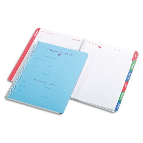 Cahier de texte reliure intgrale 17x22cm 124 pages Seys couverture polypro assortie