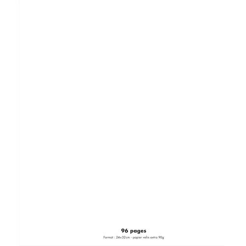 Cahier co - piqu - couverture polypro - 96 pages - 24x32 cm - grands carreaux - blanc
