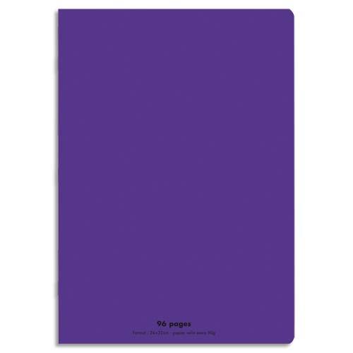 Cahier co - piqu - couverture polypro - 96 pages - 24x32 cm - grands carreaux - violet