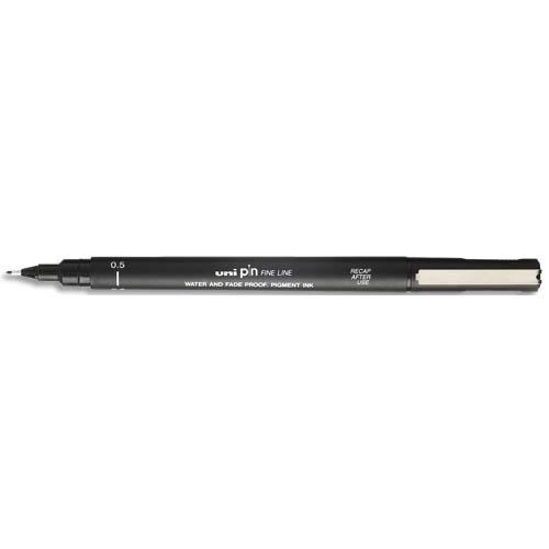 Stylo feutre pointe fin Uniball Pin - pointe 0,5 mm - noir