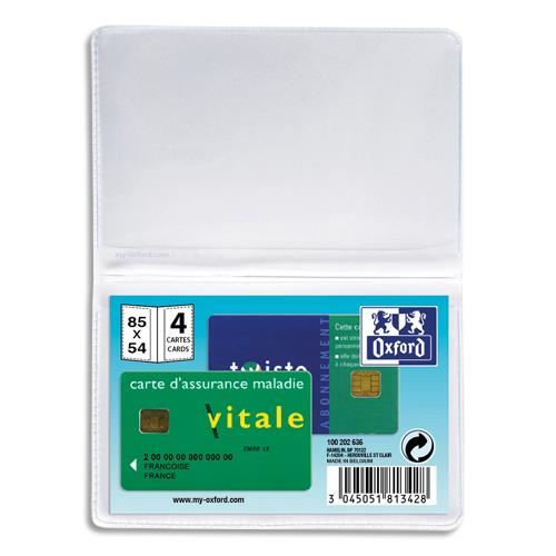 Etuis pour 4 cartes de crdit ELBA - 6,5 x 19,5 cm - PVC 30/100eme