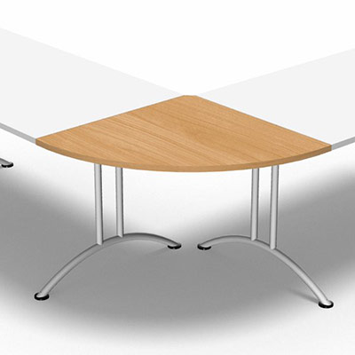 Angle 90 pour table  dgagement latral  - 80 x 80 cm - htre saumon