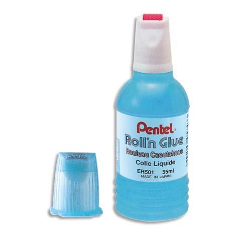 Colle synthtique transparente Pentel Roll'n Glue - flacon roulette 55 ml ecole