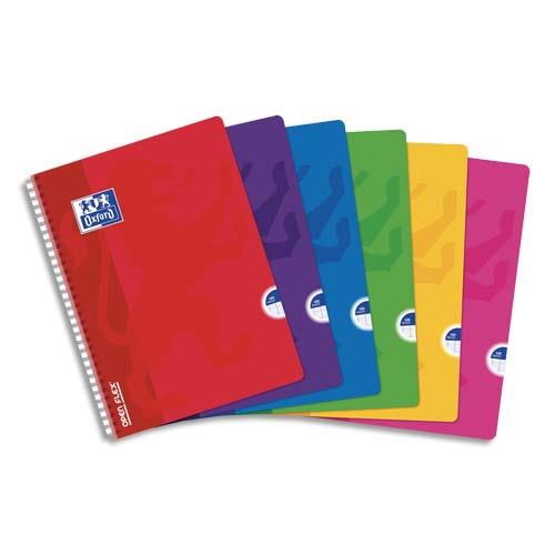 Cahier Oxford Openflex  spirales - 21 x 29,7 cm - 96 pages - couverture polypro - grands carreaux - indchirable - ouverture 360