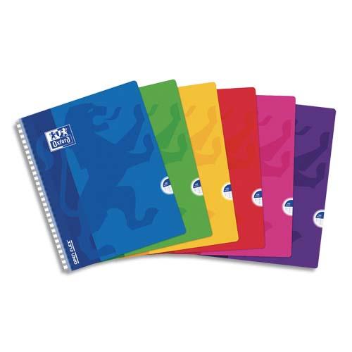 Cahier Oxford Openflex  spirales - 24 x 32 cm - 96 pages - couverture polypro - grands carreaux - indchirable - ouverture 360