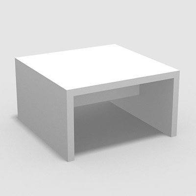Table basse Guest carre L 70 x P 70 cm - dcor blanc neige
