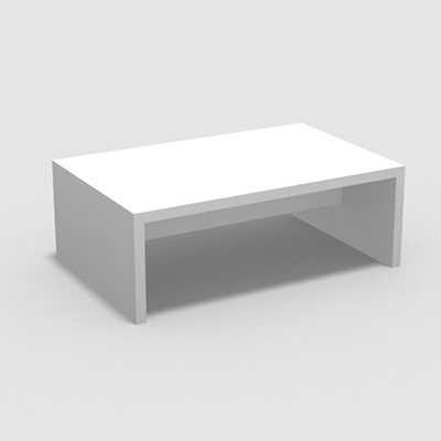 Table basse Guest rectangulaire L 110 x P 70 cm - dcor blanc neige