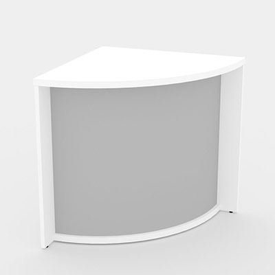 Module de banque d'accueil Come In d'angle avec rhausse H 75,8 x L 99 x P70 cm dcor blanc pastel/gris aluminium