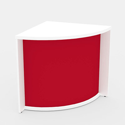 Module de banque d'accueil Come In d'angle avec rhausse H 75,8 x L 99 x P70 cm dcor blanc pastel/blanc/rouge