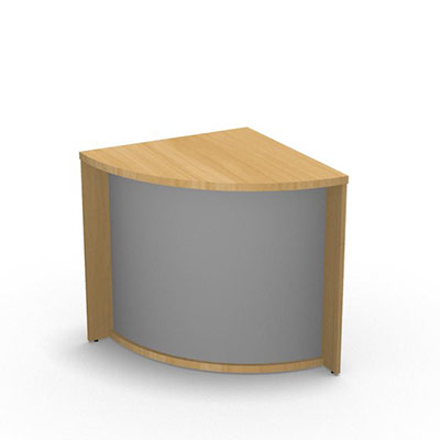 Come In module d'angle a 90 degrs hauteur bureau -  H 75,8 x L 99 x P70 cm - dcor htre naturel/gris aluminium