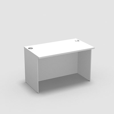 Module de banque d'accueil Come In droit H 75,8 x L 120 x P70 cm dcor blanc pastel - quip de 2 obturateurs diamtre 60 cm