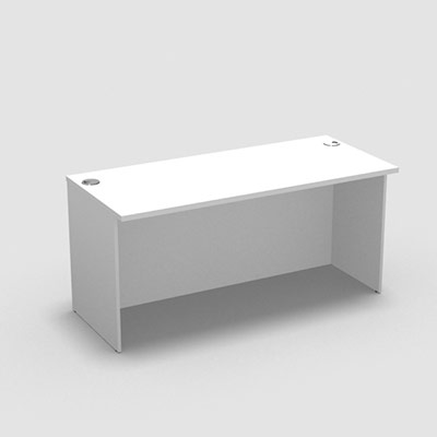 Module de banque d'accueil Come In droit H 75,8 x L 160 x P70 cm dcor blanc pastel - quip de 2 obturateurs diamtre 60 cm