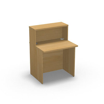Module de banque d'accueil Come In droit avec rhausse H 110 x L 80 x P70 cm dcor htre naturel - quip de 2 obturateurs diamtre 60 cm