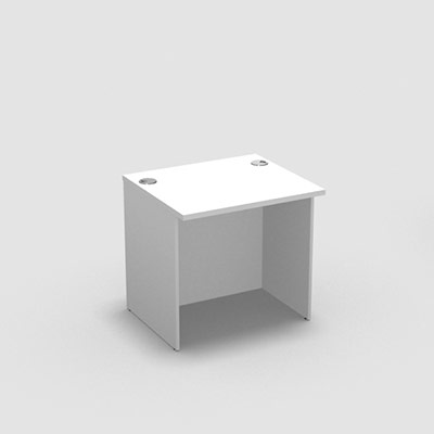 Module de banque d'accueil Come In droit H 75,8 x L 80 x P70 cm dcor blanc pastel - quip de 2 obturateurs diamtre 60 cm