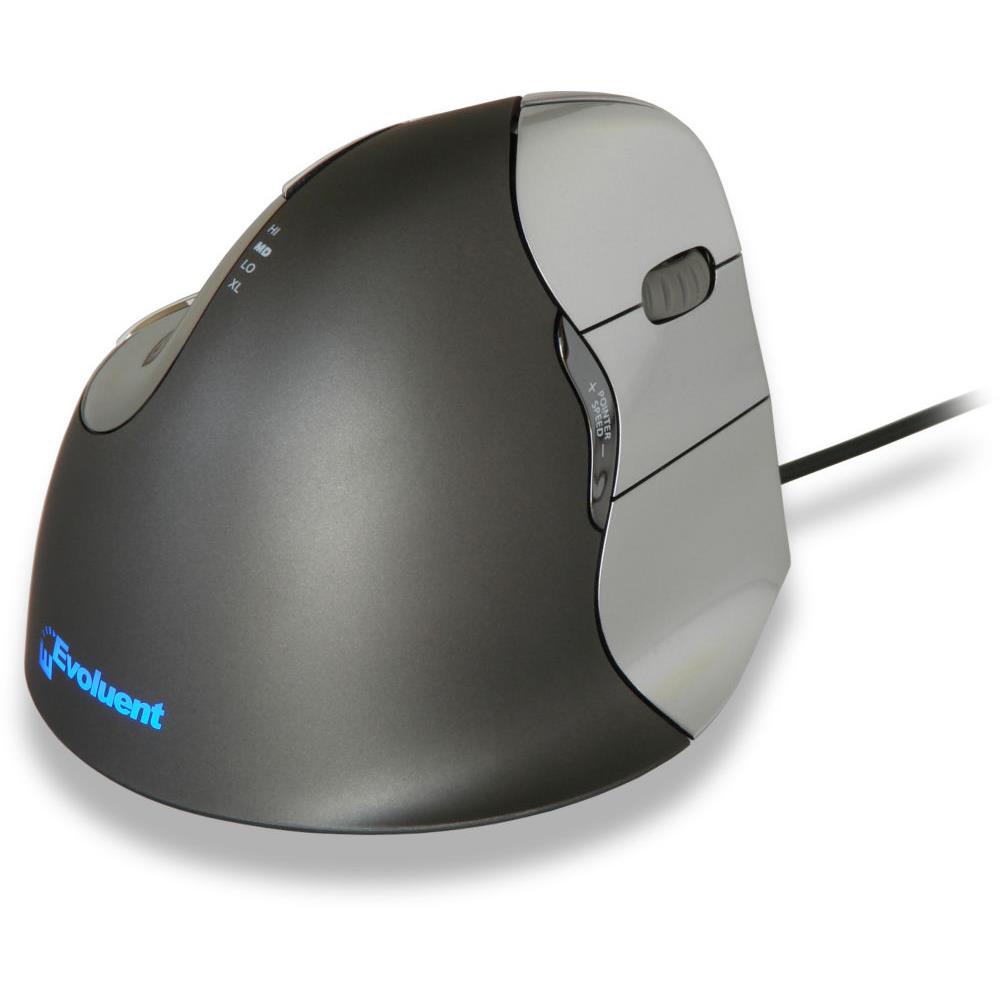 Souris verticale optique Evoluent Verticalmouse4 - filaire - 5 boutons - droitier