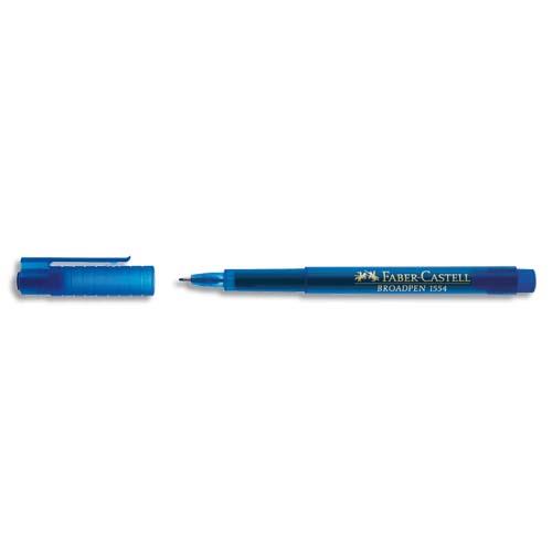Stylo feutre bleu - pointe large 0,8 mm - corps transparent - encre bleue ind�l�bile