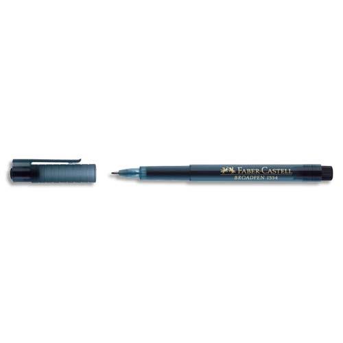 Stylo feutre noir - pointe large 0,8 mm - corps transparent - encre noire indlbile