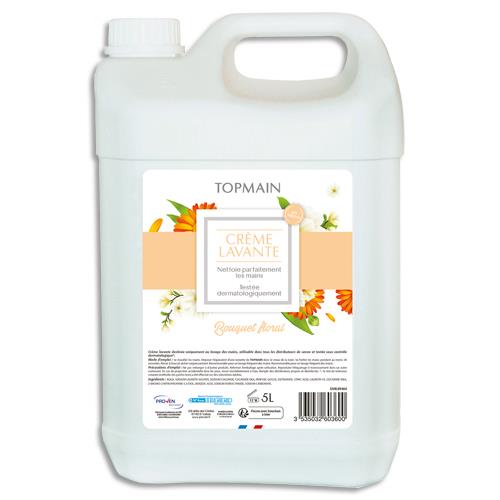 Crme lavante liquide Topmain - parfum floral - Bidon de 5L