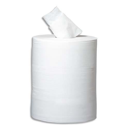 Bobine d'essuie mains conomique  - 450 formats 19,5 x 30 cm - 2 plis blanc - lot de 6