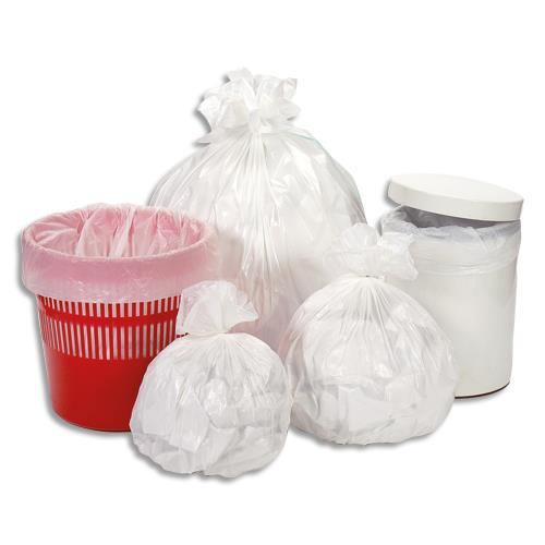 Sacs poubelles - 20 L - blanc - 12 microns - lot de 1000 sacs