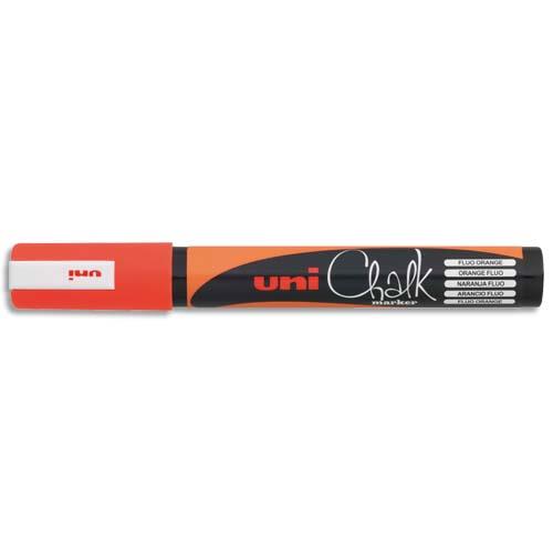 Marqueur craie Uniball Chalkmarker- pointe ogive moyenne - orange fluo
