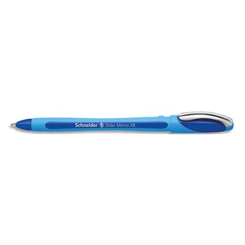 Stylo bille Slider Memo XB - pointe large - corps caoutchouc confort - encre bleue