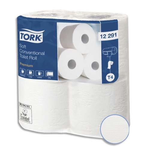 Papier toilette Tork Premium  - 12291- 2 plis - 198 feuilles - pure ouate - colis de 48 rouleaux - pour TORK T4