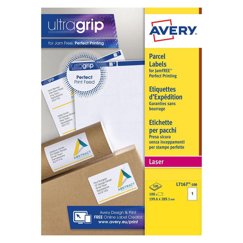 Avery Étiquettes Amovibles Blanches L4734REV-25 199,6 X 143,5 Mm – 50 Étiquettes Repositionnables Laser/Jet D’Encre, Idéales Stockage, Organisation, Signalétique Temporaire