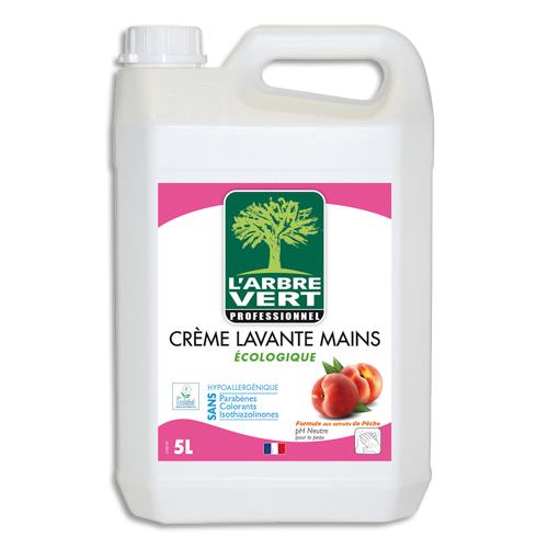 Crme lavante pour les mains l'Arbre Vert - spciale odeurs tenaces - parfum pche - 5L