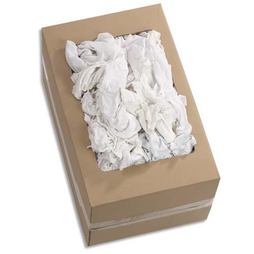 Chiffon blanc 100% coton type tricot - trs absorbant et non pelucheux - 10 kg (environ 120 chiffons)