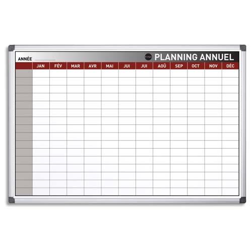 Planning Bi-Office annuel perptuel magntique - 90 x 60 cm
