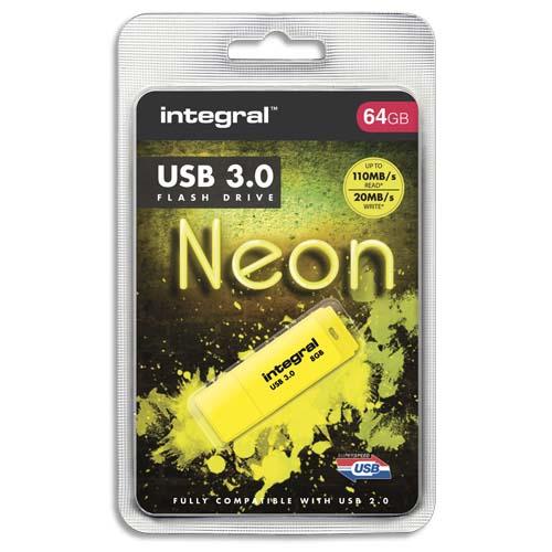 Integral infd64gbneonyl3.0 lecteur usb flash 64 go usb type-a 3.2 gen 1 (3.1 gen 1) jaune