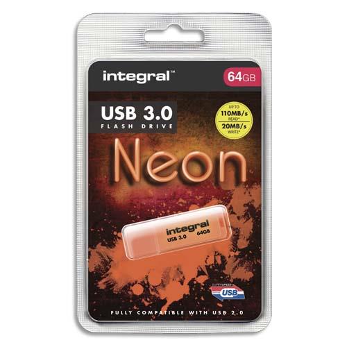 Integral infd64gbneonor3.0 lecteur usb flash 64 go usb type-a 3.2 gen 1 (3.1 gen 1) orange
