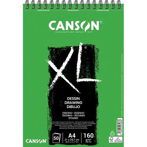 Bloc de 50 feuilles de papier dessin Canson XL Dessin - papier blanc pour gommages rpts  -160g - A4