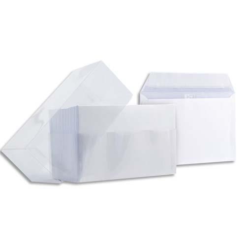 Enveloppe blanche Oxford pour carte de visite - auto-adhsive - 120g - 90 x 140 mm - bote de 100