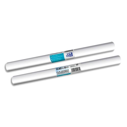 Rouleau couvre livre adhsif en polypro lisse 5/100me - 0,45x5m - incolore