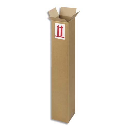 Caisse longue en carton brun - simple cannelure - L80 x H15 x P15 cm