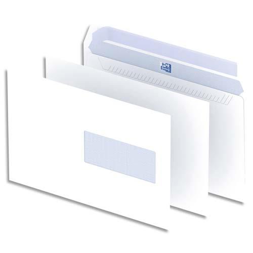 Enveloppes 162x229 Oxford - fentre 45x100 - blanches - auto-adhsives - 90g - bote de 500