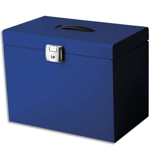 Valise de classement en mtal - livre avec 5 dossiers - bleu