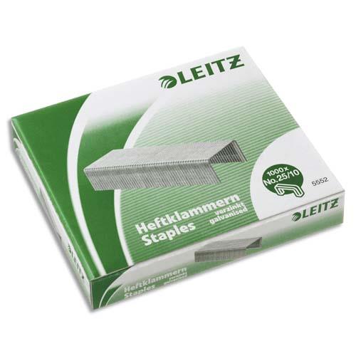 Agrafes 25/10 Leitz - pour agrafeuse 60 feuilles Flatclinch 5552 - bote de 1000