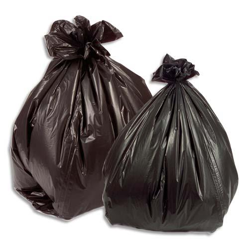 Sacs poubelles pour dchets lgers - 100 L - noir - 35 microns - lot de 200 sacs