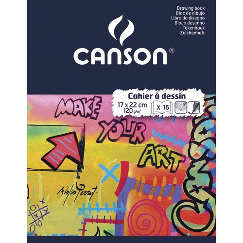 Cahier de dessin Canson - piqre 17 x 22 cm - 16 pages 125g - unies