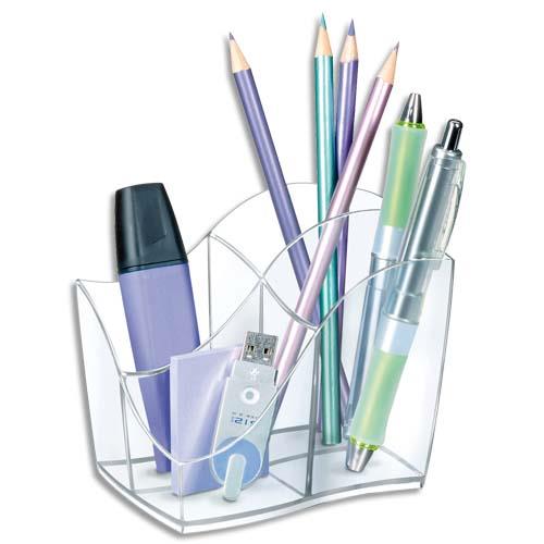Pot  crayons multipot 4 compartiments Cep Isis - coloris Cristal